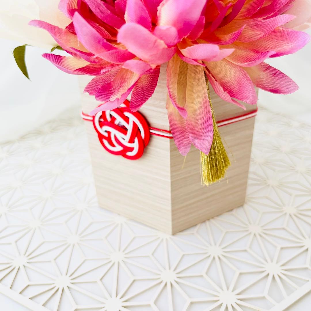 お正月飾り 門松 ハンドメイド 和モダン 菊 梅 ちりめん細工 大 246