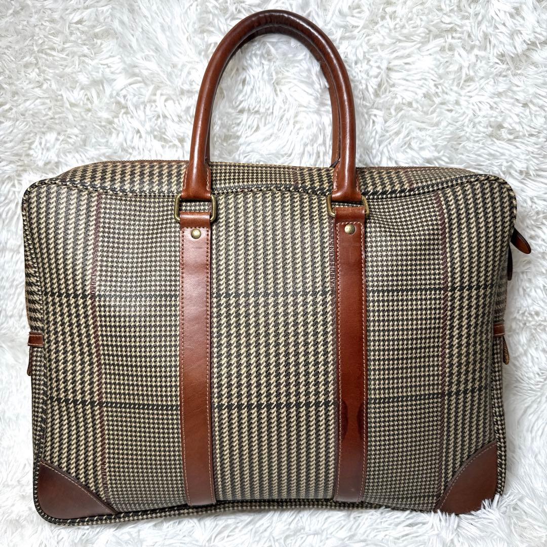 ポロラルフローレン ビジネスバッグ A4可能 千鳥格子 ブリーフケース ロゴ金具