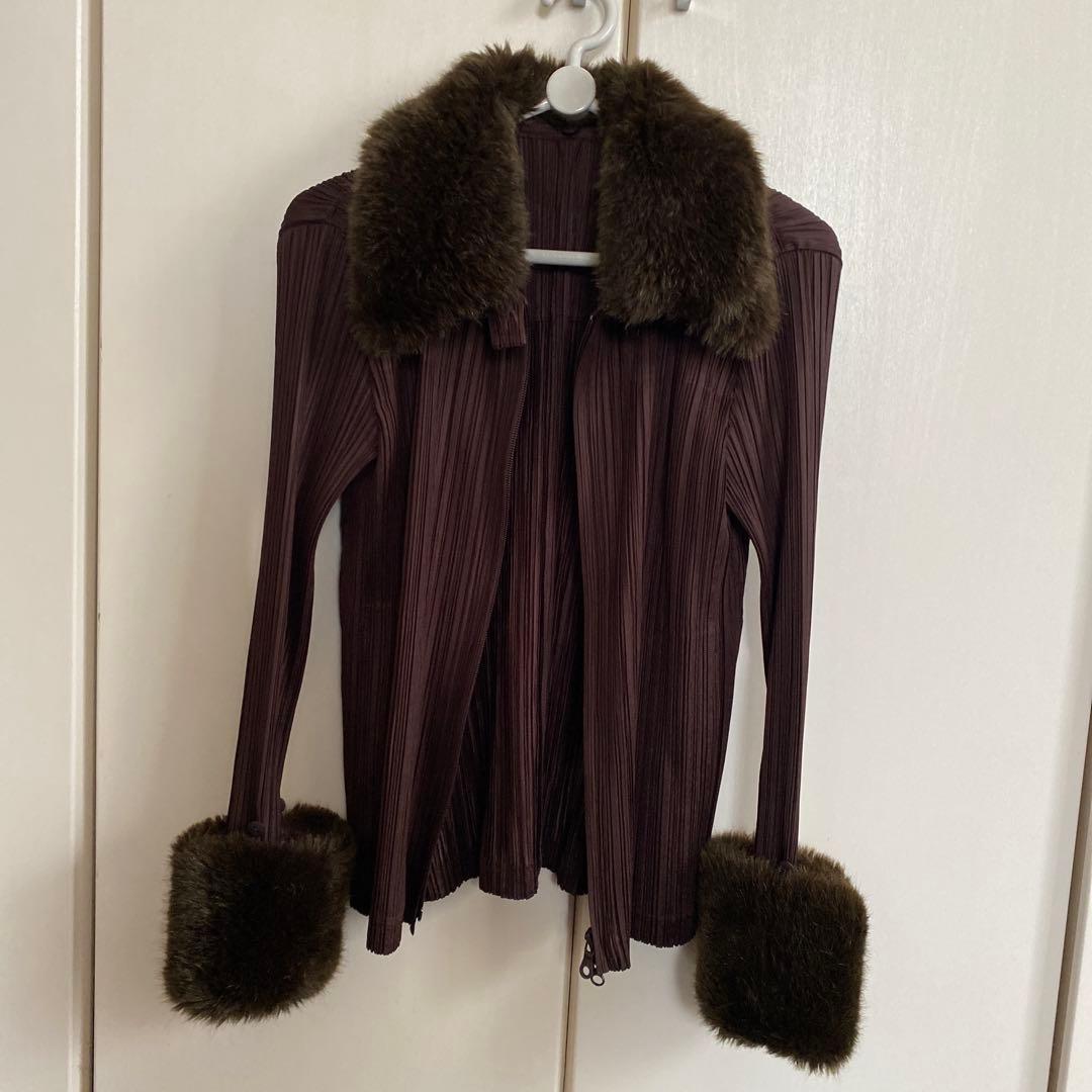 最終金額❗️極美品　プリーツプリーズ　長袖シャツ　ファージャケット　トップス