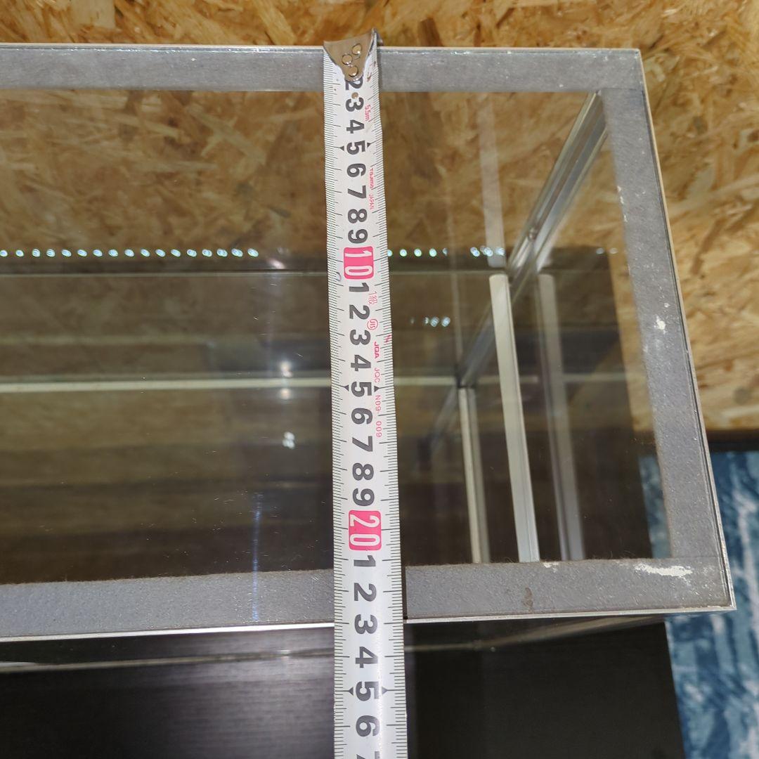 値下げ　アルミ 昭和レトロ ガラスショーケース 2段 ディスプレイ