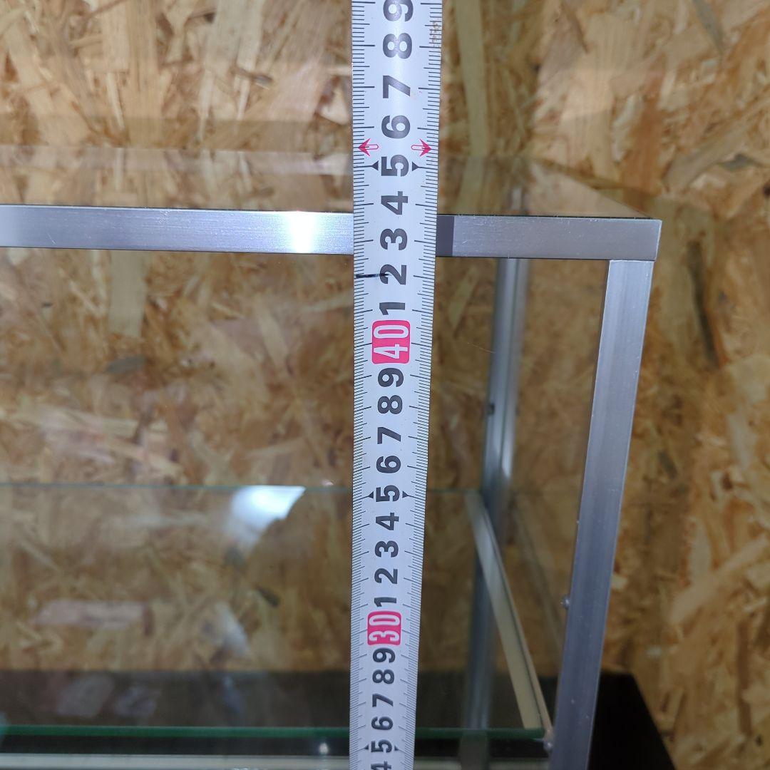 値下げ　アルミ 昭和レトロ ガラスショーケース 2段 ディスプレイ