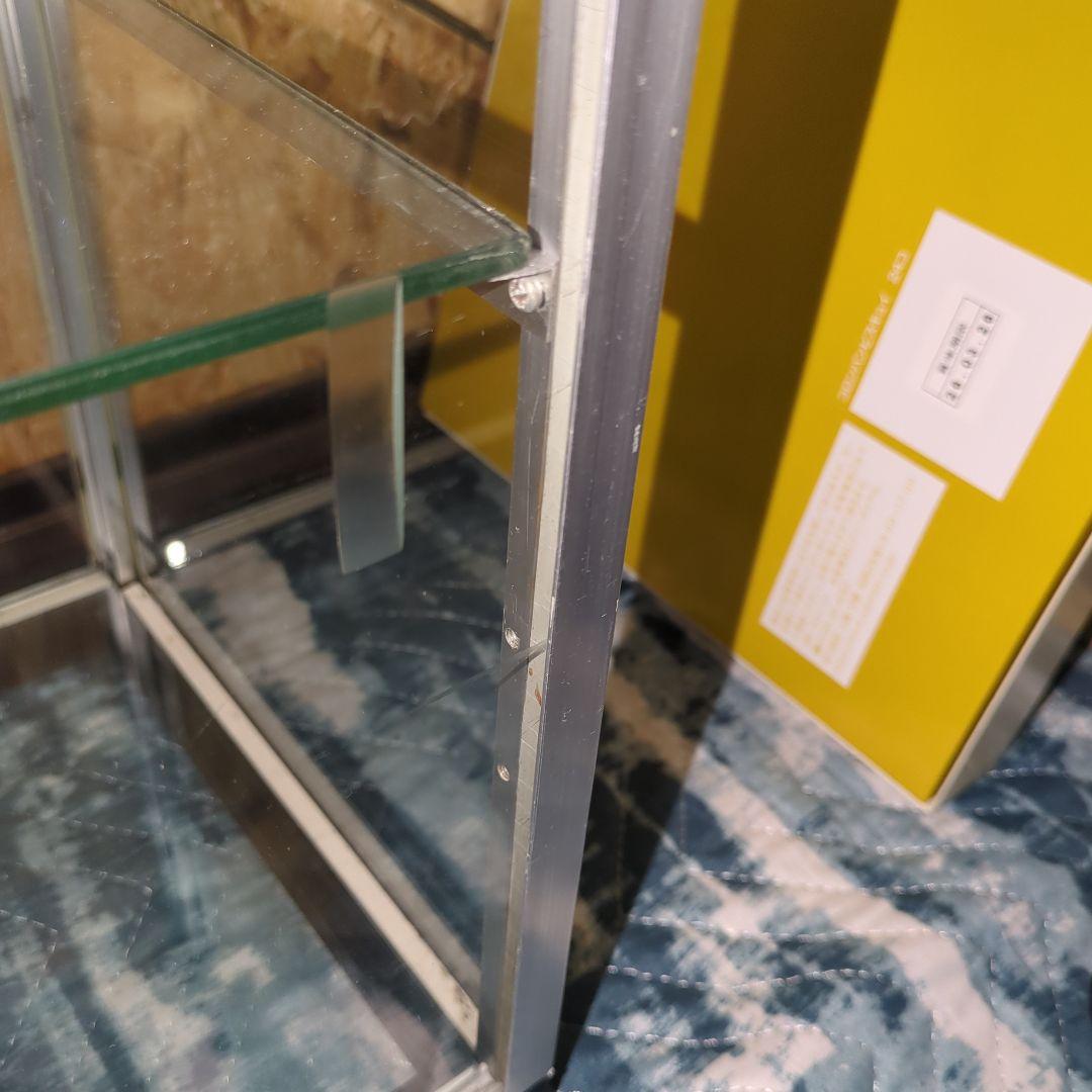 値下げ　アルミ 昭和レトロ ガラスショーケース 2段 ディスプレイ