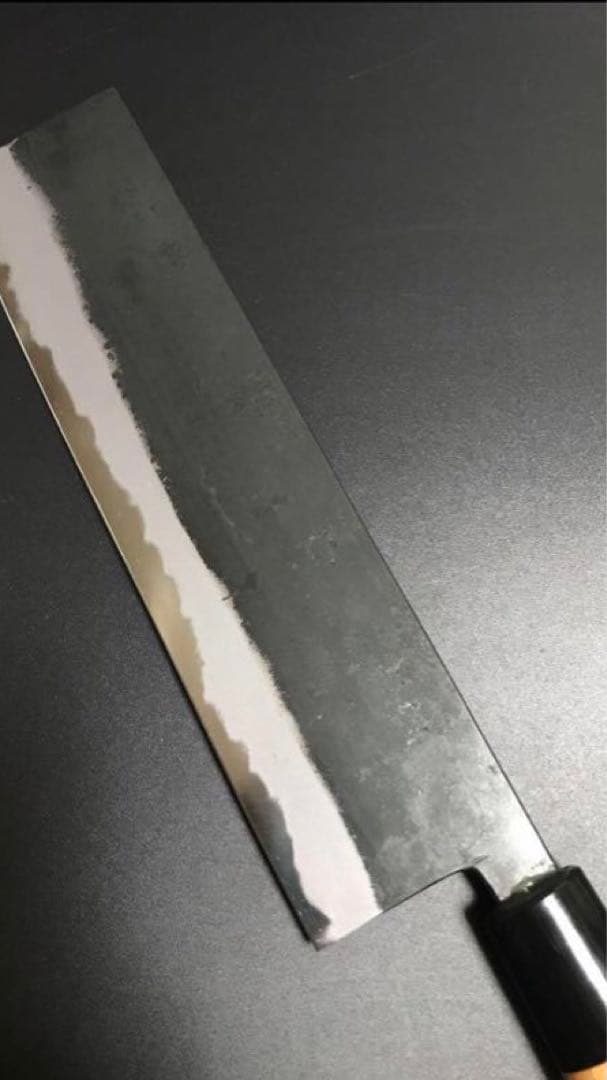 新品未使用　白紙鋼　境志泰　作　「火国」 菜切　210ミリ チェリー柄