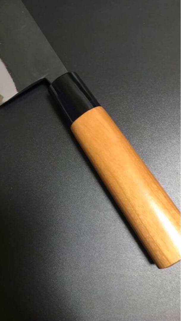 新品未使用　白紙鋼　境志泰　作　「火国」 菜切　210ミリ チェリー柄