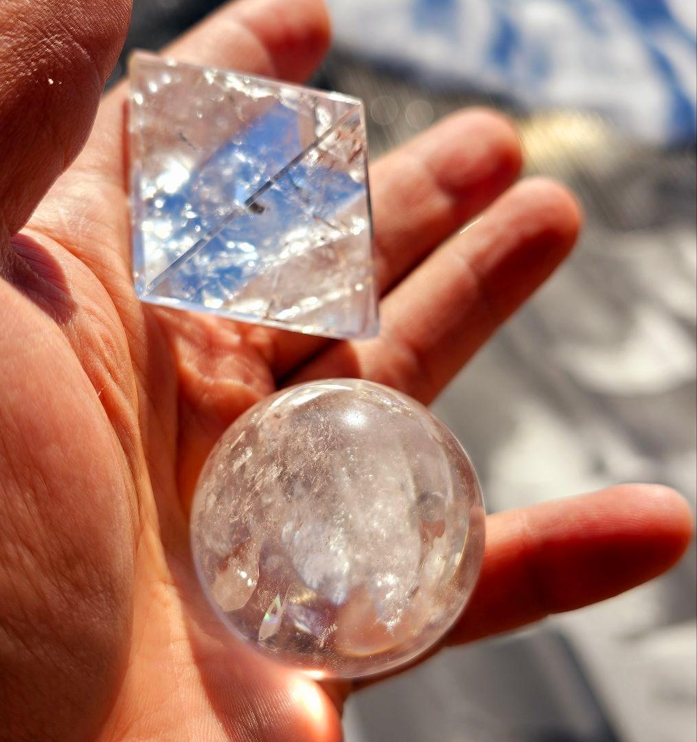 丸玉に虹あり‼️奇跡を起こす‼️レムリアンシードクリスタル ★2点セット★