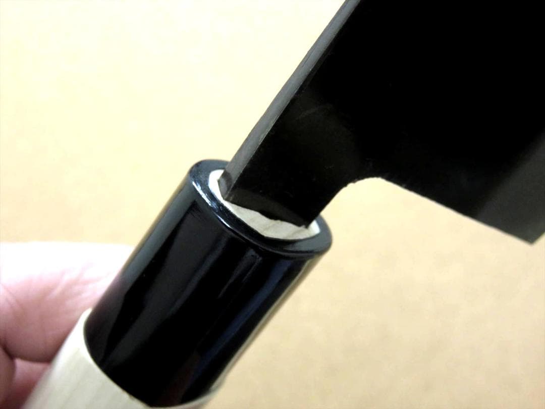 関の刃物 菜切包丁 165mm 無印 白鋼 2号 三枚合 黒打 薄刃包丁 野菜切