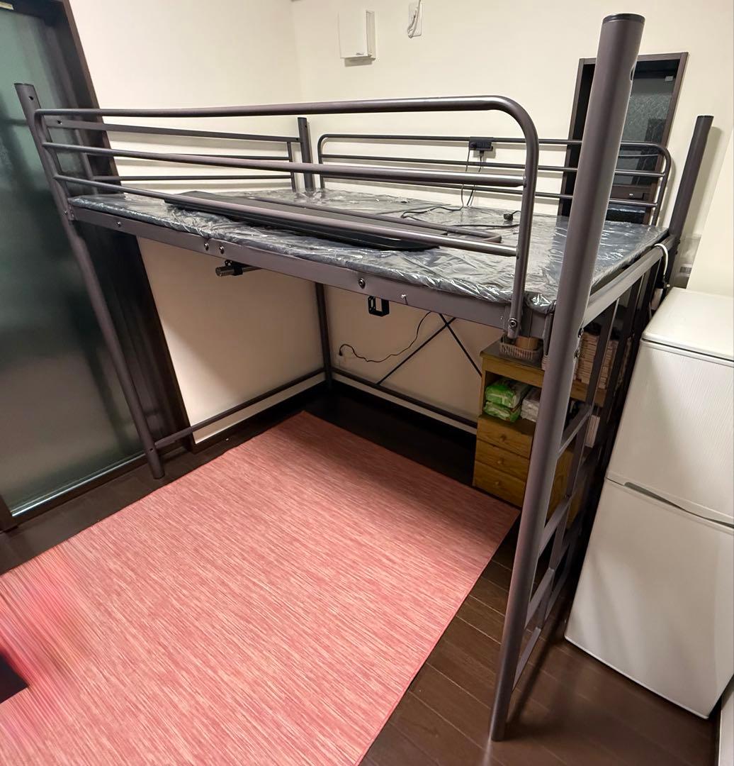 ロフトベッド セミダブル 階段付き 205cm × 125cm × 高173cm