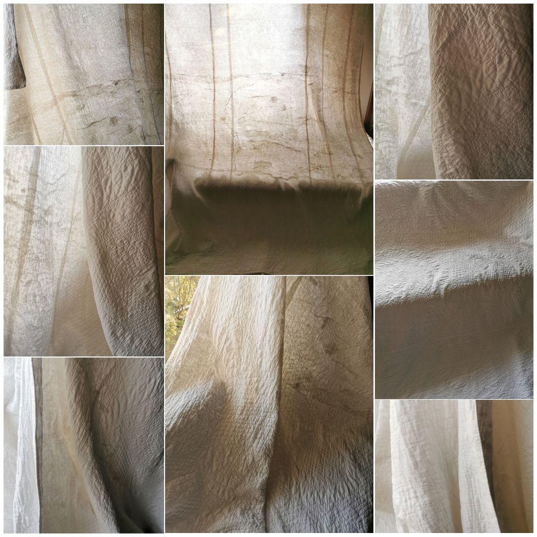 アンティーク ダーラムキルト 手縫 ブライダルホワイトキルト リーフ メダイヨン