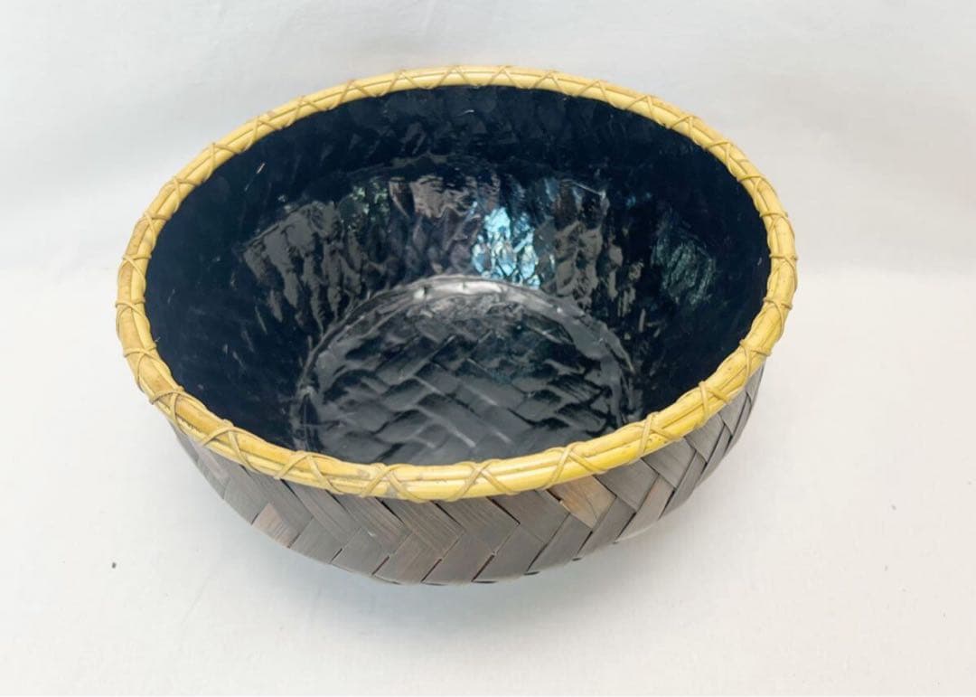 ほぼ未使用 茶道具 東山麗 竹園斎作 淡々斎好写 独楽籠 炭斗 刻印炭点前 共箱