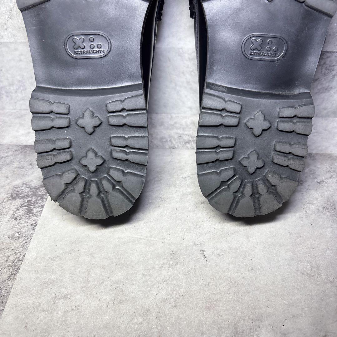 極美品 ジーエイチバス リンカーン 27.5 厚底 ビットローファー 本革 黒