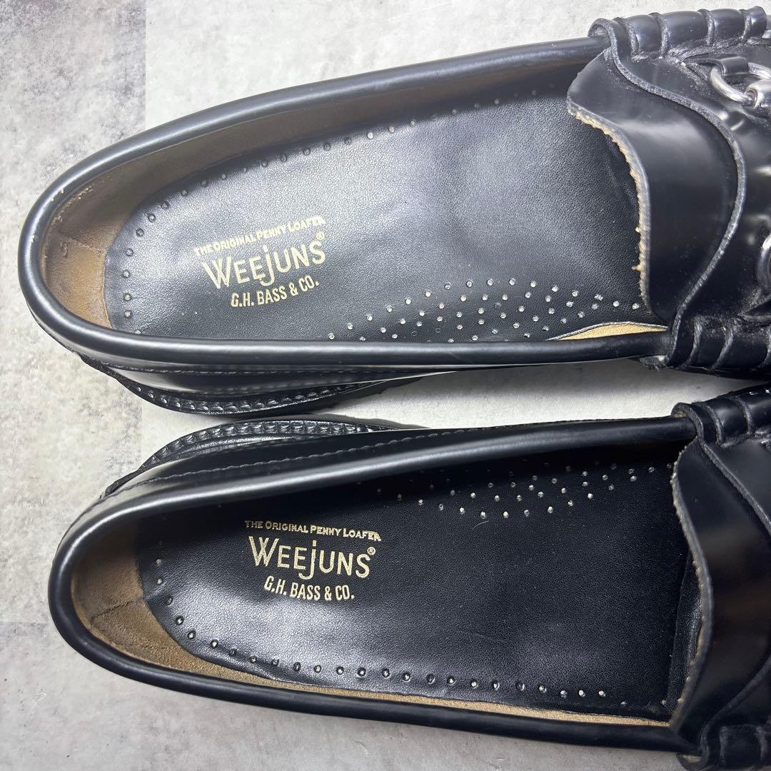 極美品 ジーエイチバス リンカーン 27.5 厚底 ビットローファー 本革 黒