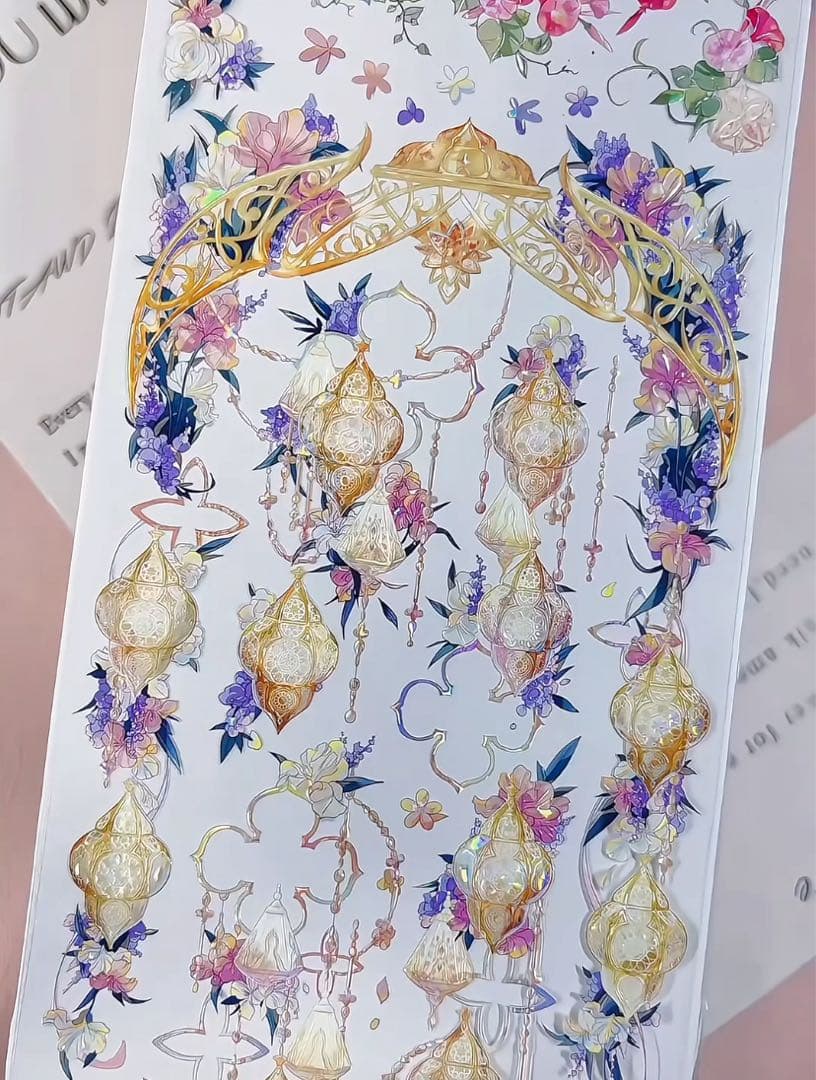 【9472】海外　マステ　5/巻　貝殻光マスキングテープ　赤8cmランプ　装飾系