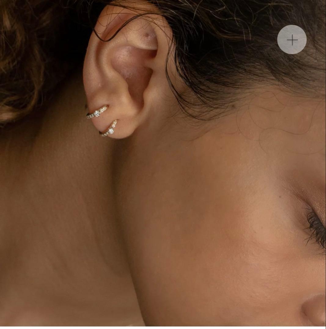 PRMAL プライマル フープミクスチャダイヤモンドイヤリングS シングル