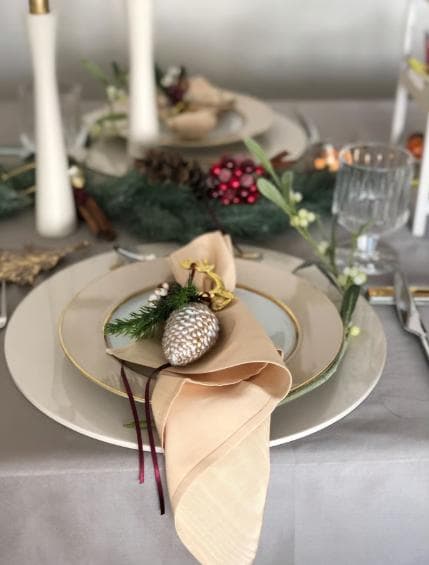 【☆新品☆】テーブルクロス グレージュ クリスマス テーブルコーディネート