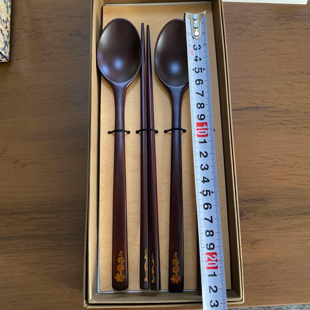 韓国　螺鈿細工　ジュエリーボックス　& 箸とスプーンのセット