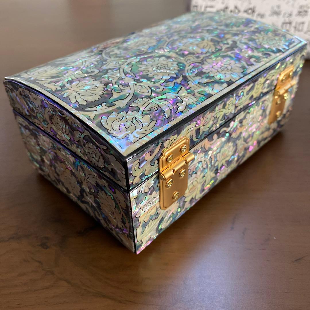 韓国　螺鈿細工　ジュエリーボックス　& 箸とスプーンのセット