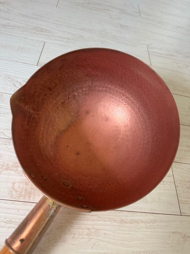 純銅鍋　片手鍋 木製ハンドル