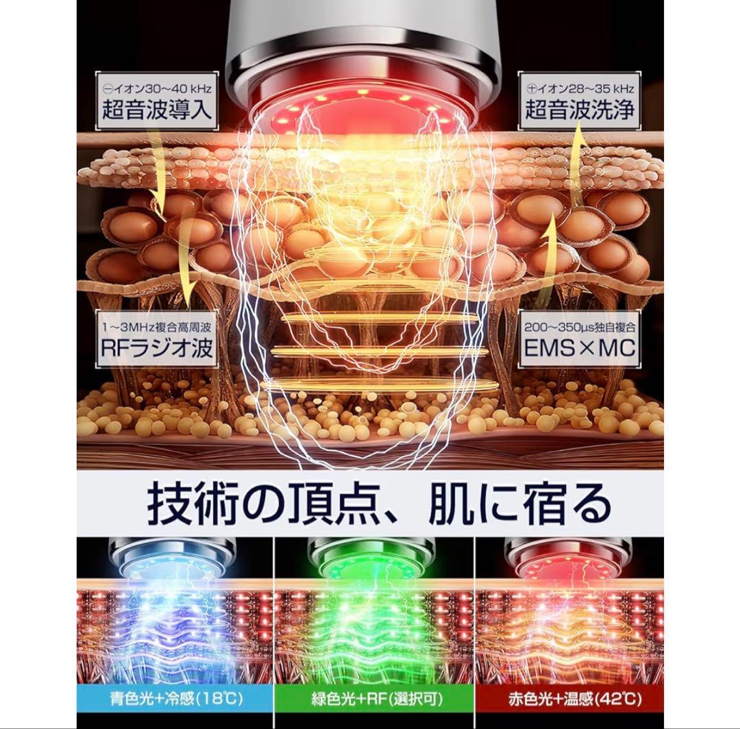 2026最新 1台18役 美顔器 RF ラジオ波 EMS 温冷ケア リフトアップ