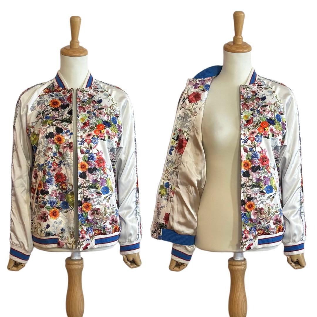 【AVIE】 フラワープリント スカジャン