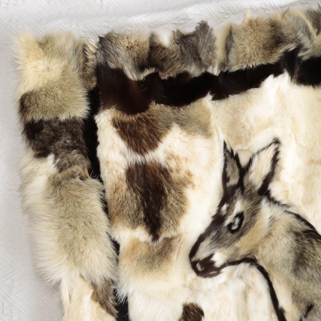 オーストラリア製　高級リアルファー　ムートンマット　ラグ　パッチワークカンガルー