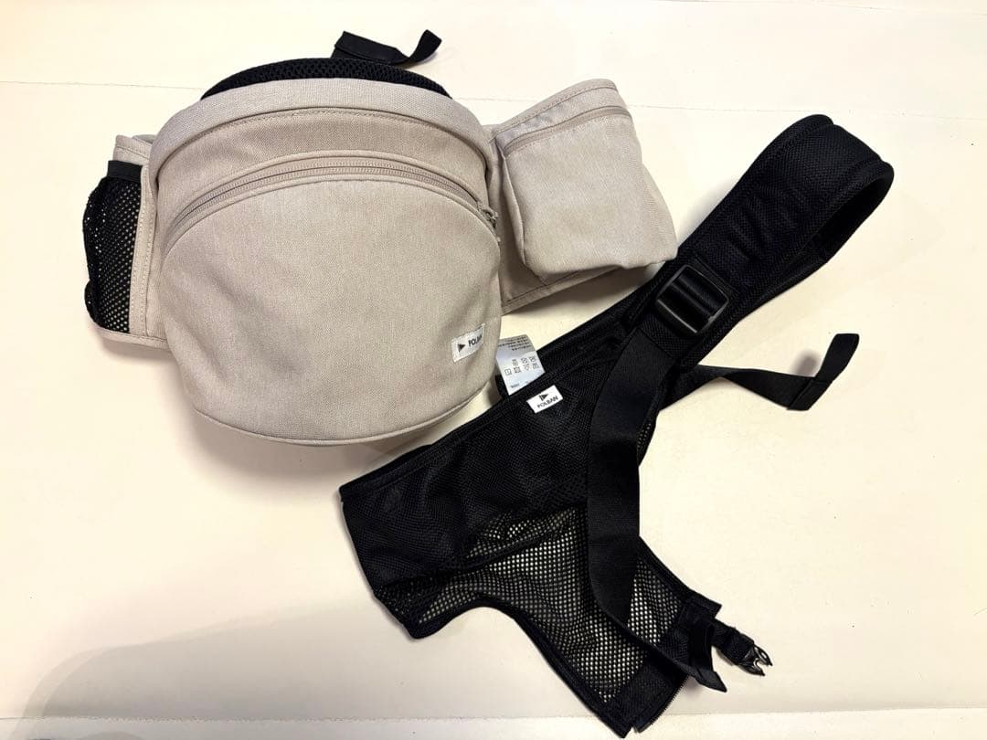 ポルバンアドバンス　ヒップシート（アイボリー）シングル ショルダーベルト付き