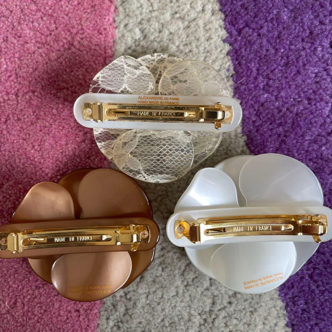 アレクサンドルドゥパリ カメリア バレッタ 3点