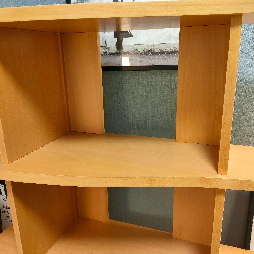 【北欧ナチュラル】曲線デザイン製 オープンシェルフ 4段 木製ラック