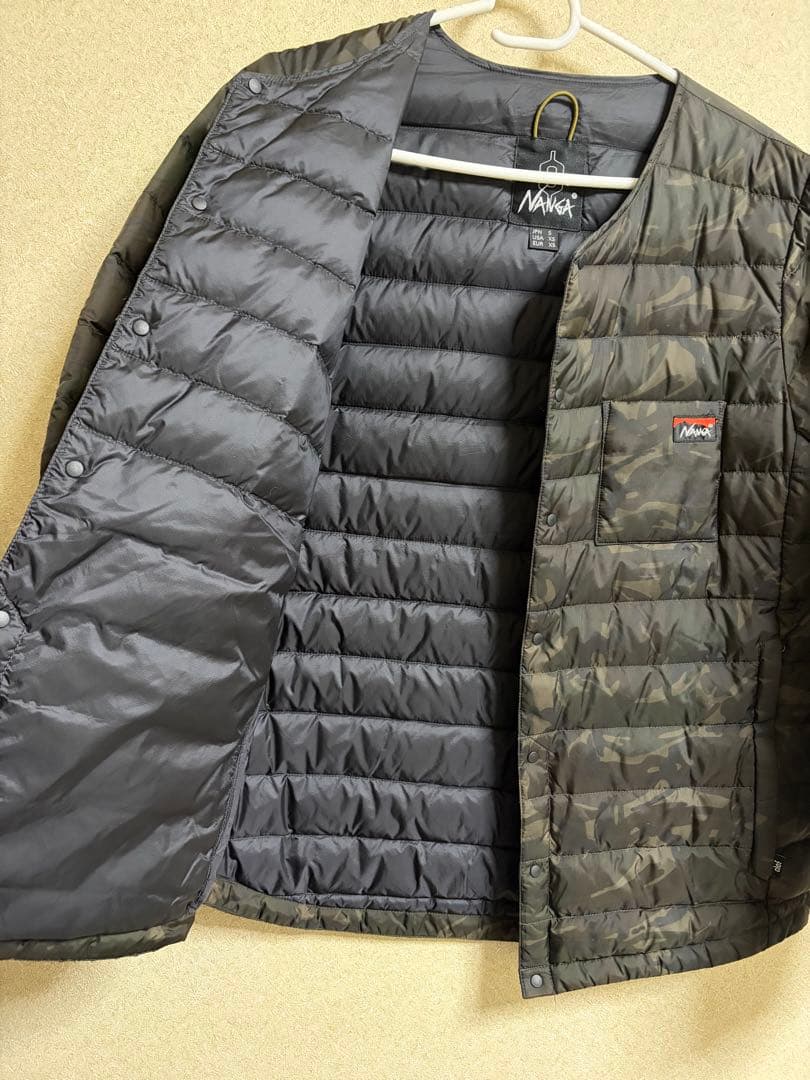 NANGA × CLEF限定コラボ ダウンカーディガン カモフラ メンズS