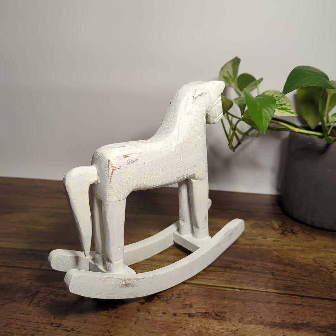 【再販】ロッキングホース ✾ホワイト✾ インテリア　オブジェ　木馬