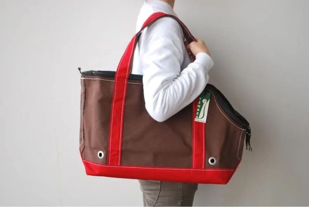 【ネルピエロッ】TEMBEA キャリーバッグ Mサイズ ブラウン/レッド