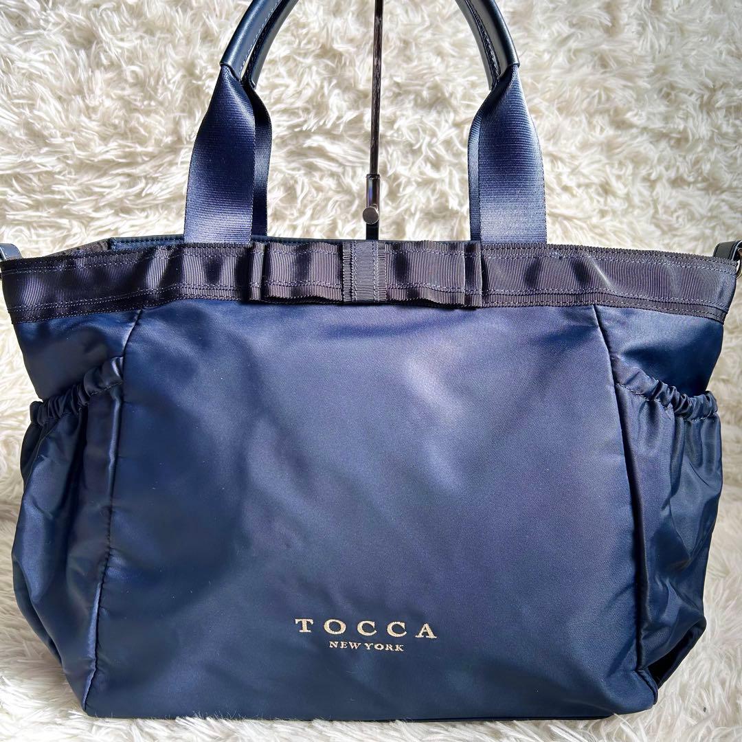 未使用　トッカ　完売品 DUAL RIBBON NYLON TOTEトートL 紺