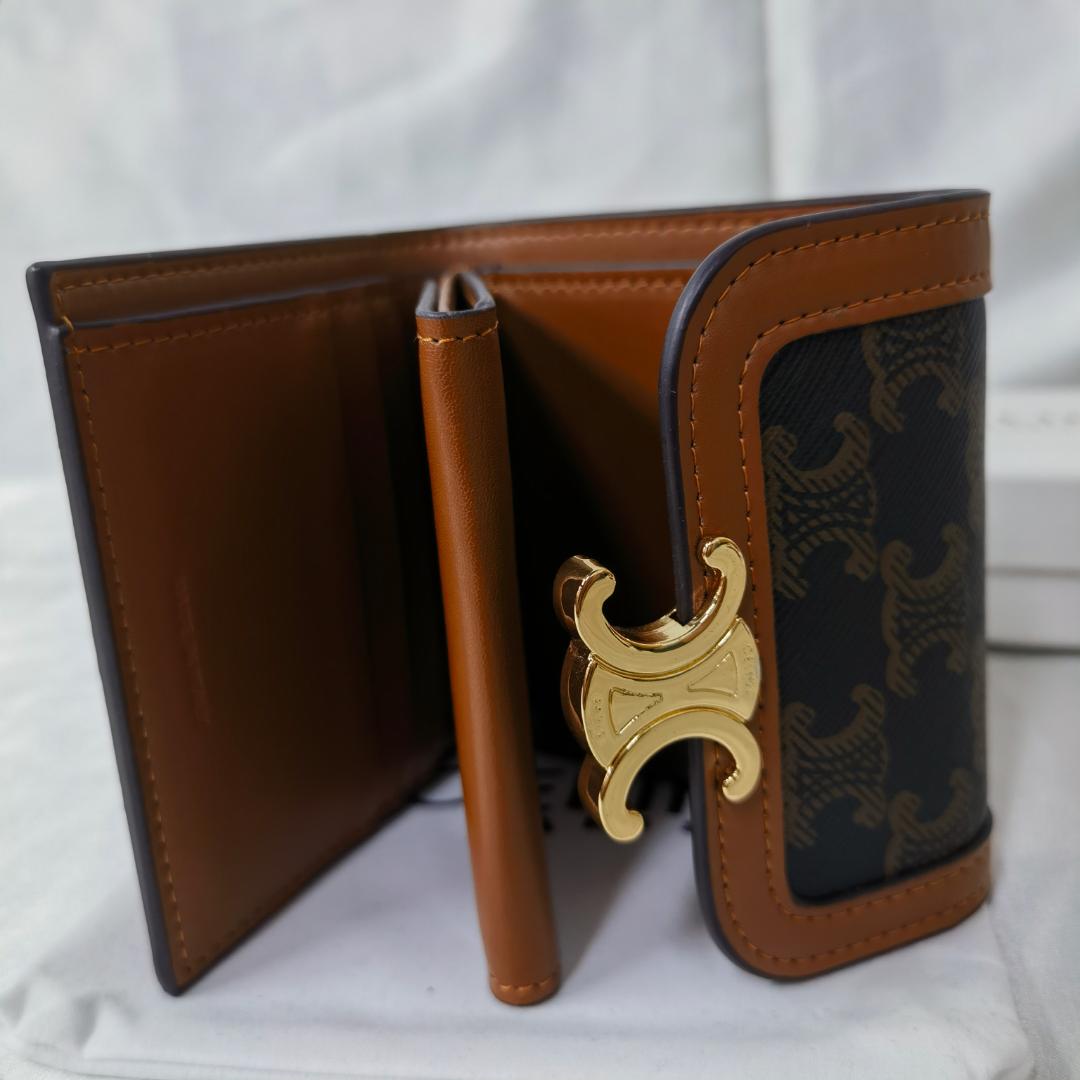 三つ折り財布 ダークブラウン/ブラック