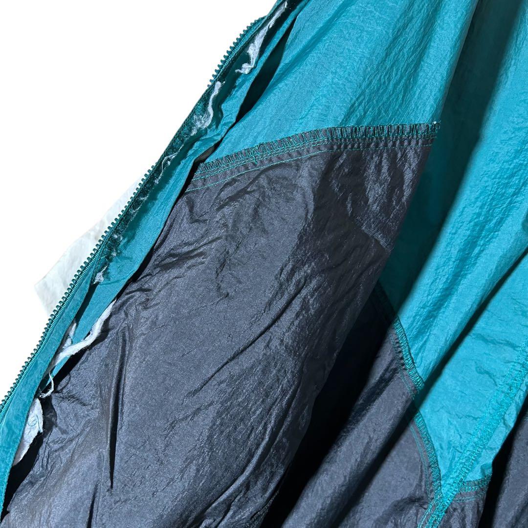 90s NIKE ナイロンジャケット スウッシュ 刺繍 XL 緑 vintage