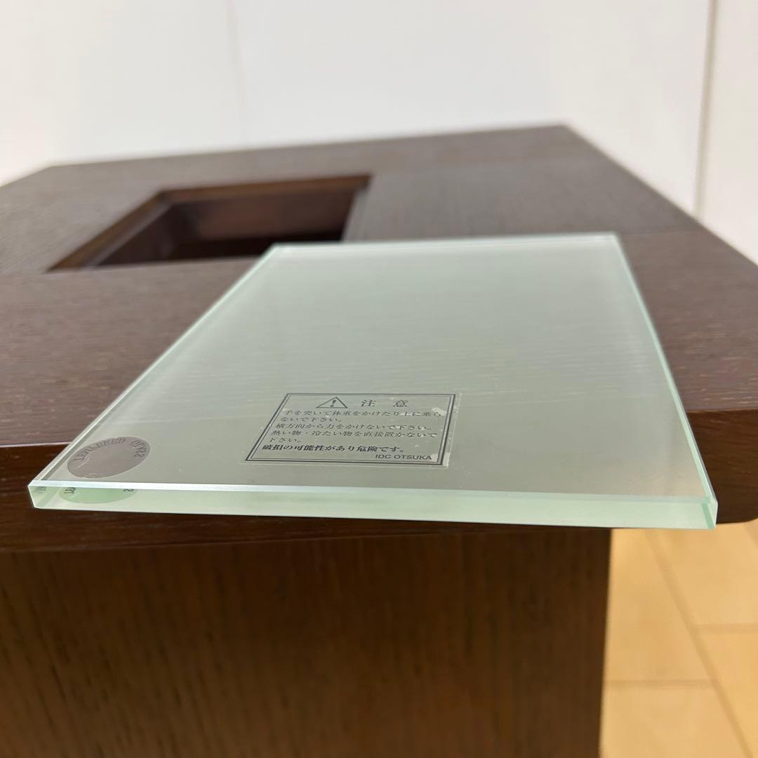 IDCOTSUKA 大塚家具　コーヒーテーブル　天然木　強化ガラス　ゼブラーノ