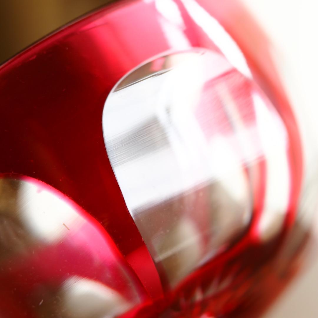 バカラ カット ボウル＆ソーサー セット B469b / エンパイア 金赤