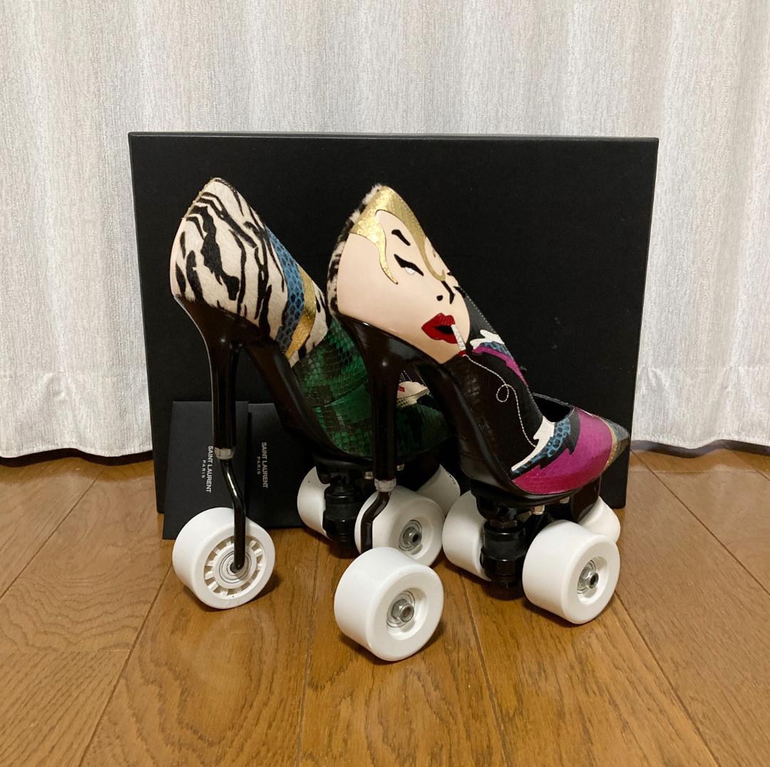 SAINT LAURENT PARIS アニヤ ハイヒール ローラースケート