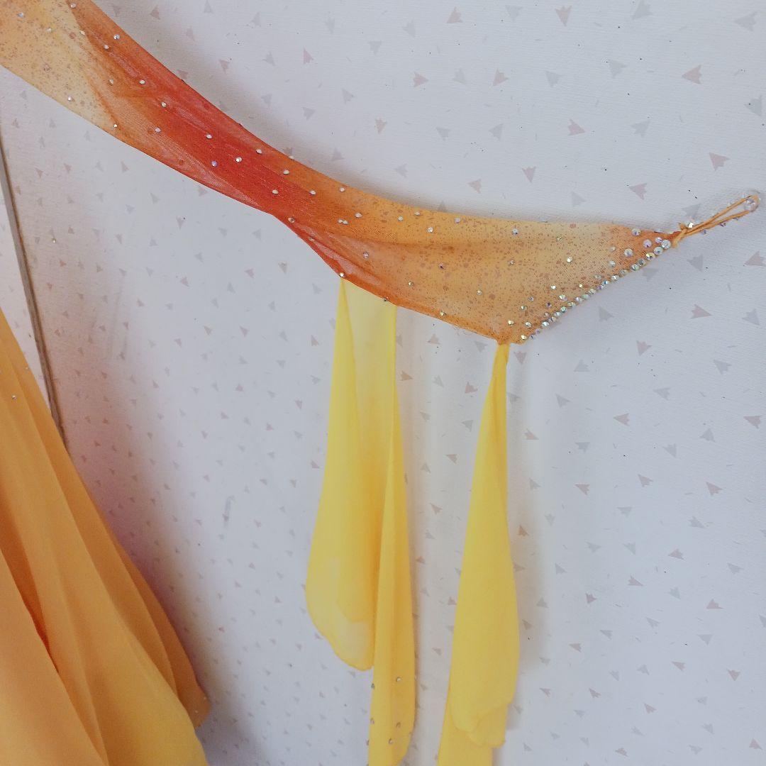 社交ダンスドレス オレンジと黄色のグラデーション