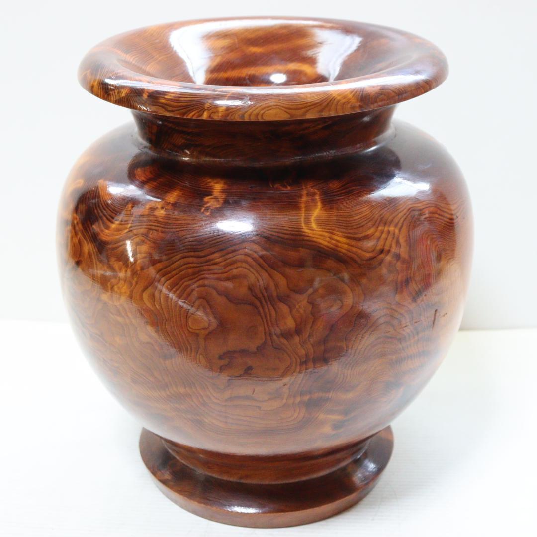 希少　屋久杉 光明杢　花瓶 花器 工芸品 花入 壺 アンティーク