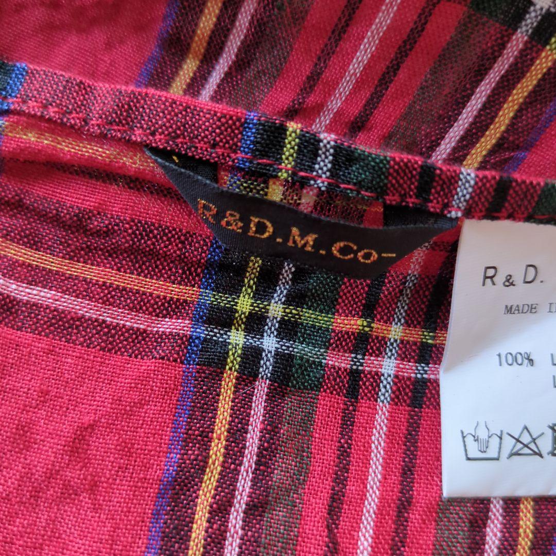 3/31まで　R&D.M.Co-TARTAN CHECK APRON　リネン