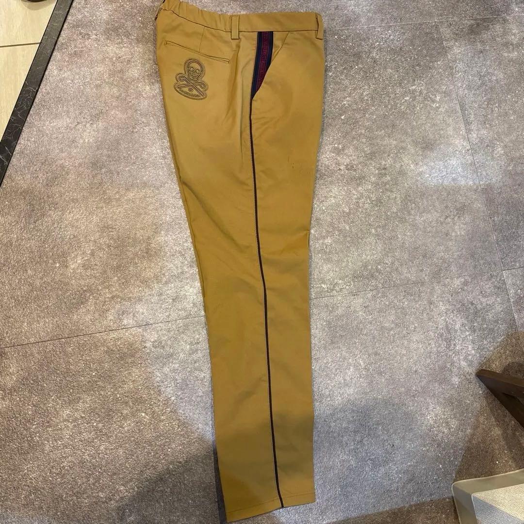 MARK&LONA スカル刺繍 ベージュパンツ　50