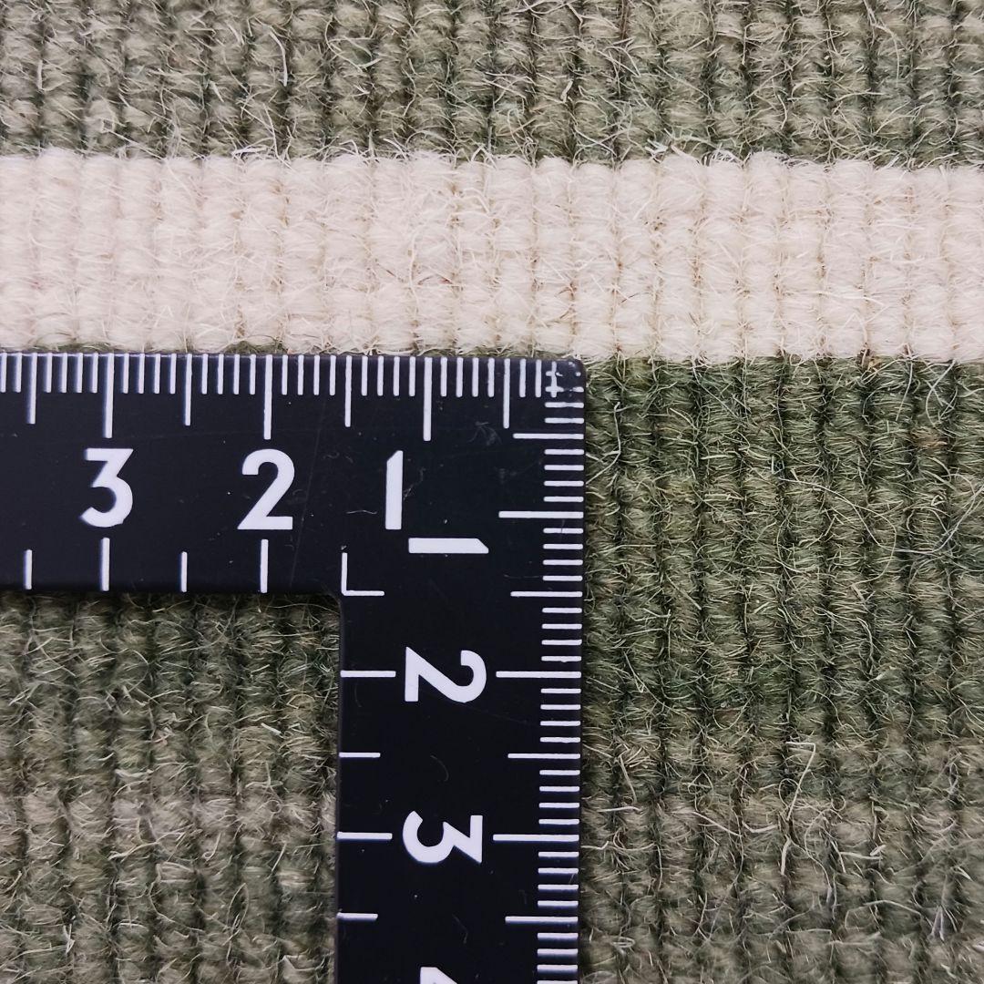 Y2579 インド製 ハリス ウール100% 手織り 平織ラグ 大判