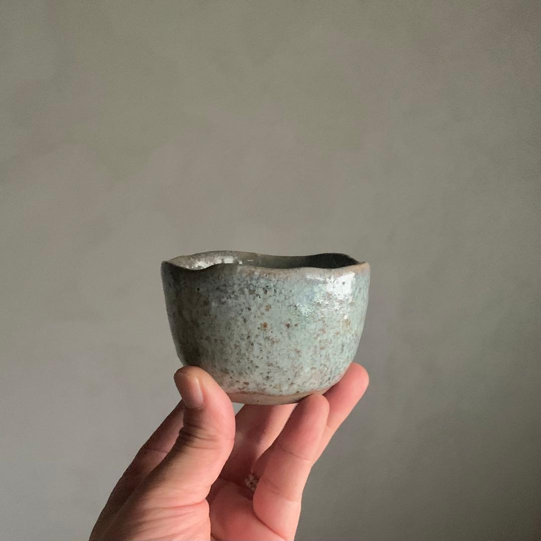 美しい 斑釉 小碗 大ぶり ぐい呑み 古道具 アンティーク
