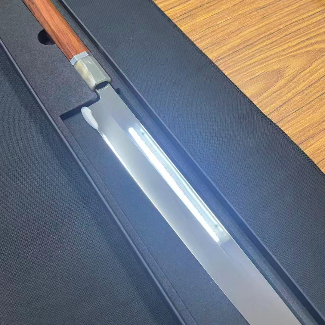 期間限定 7398 切付柳刃包丁 尺 ウルトラ鏡面仕上げ スネークウッド八角柄