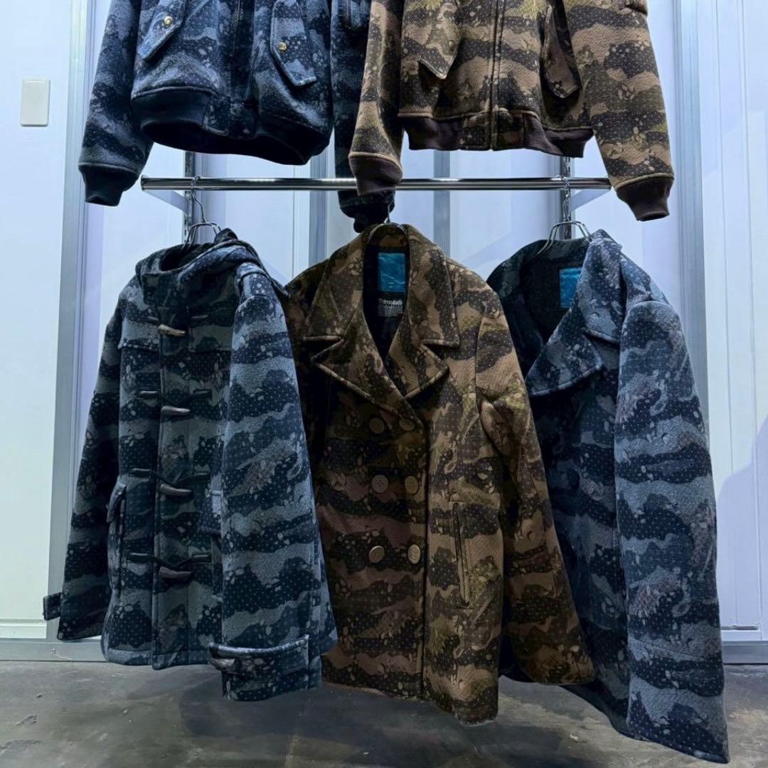 00s Swagger ウール ダッフルコート カモ柄 M
