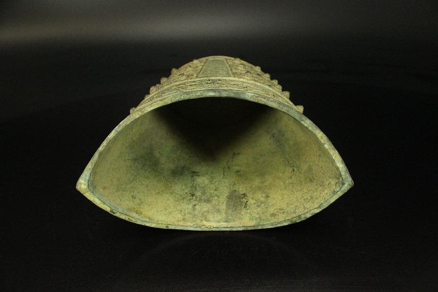 中国美術 青銅 釣鐘 饕餮紋 大小 四件 揃 書家旧蔵品(LC338)