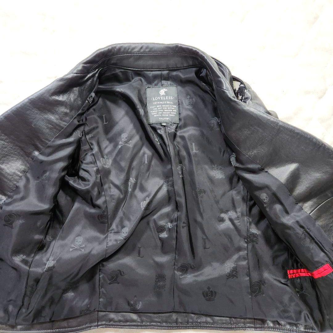 【美品】LOVELESS　レザージャケット　切り替え　ブラック