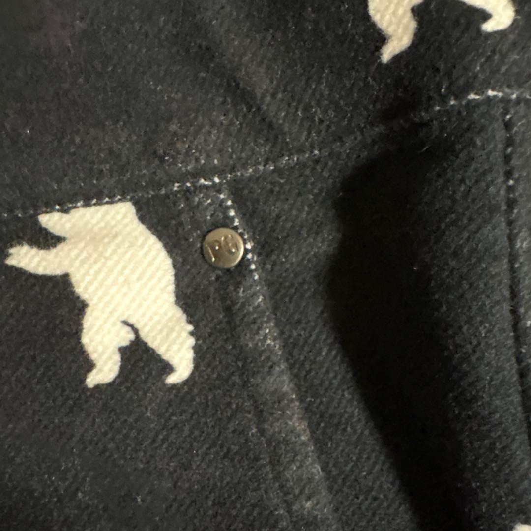 PEARLY GATES クマ柄パンツ　ブラック