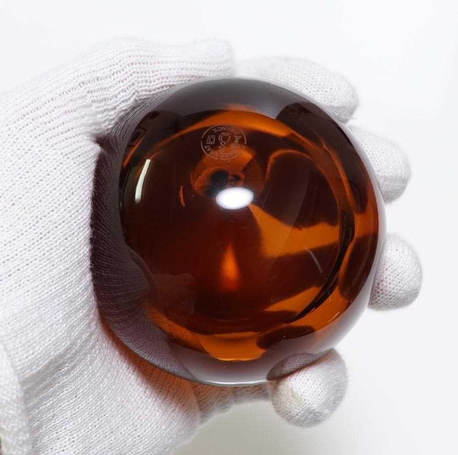 バカラ 激レア 高級 シリウスボウル 琥珀色 水晶玉 クリスタルガラス製