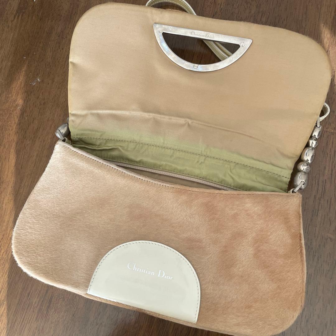 Dior　ディオール　ハラコ　ベージュ　ショルダー　バック