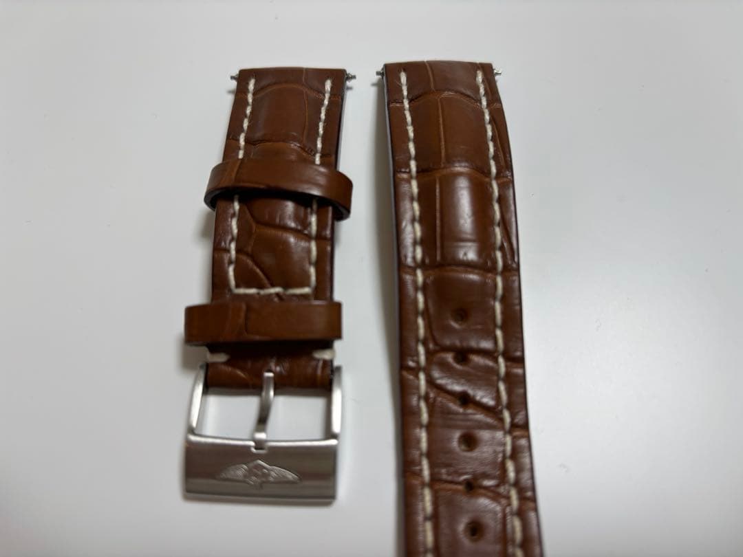 ちーかま　ブライトリング 純正　クロコ　ブラウン　レザーベルト